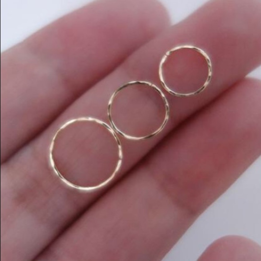 Hammered 14kRose Gold Nose Ring